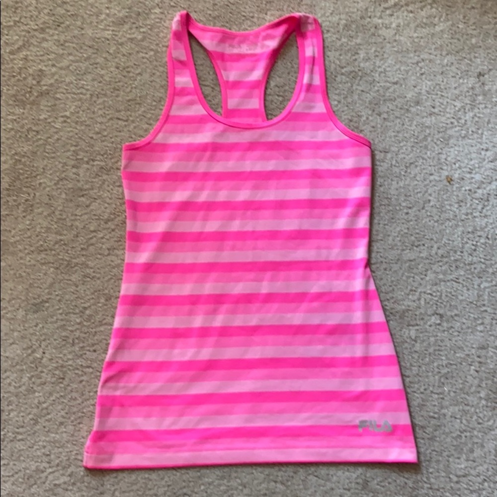 Fila Performance Running Neon Pink Racerback Tank - Picture 3 of 7